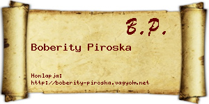 Boberity Piroska névjegykártya