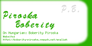 piroska boberity business card